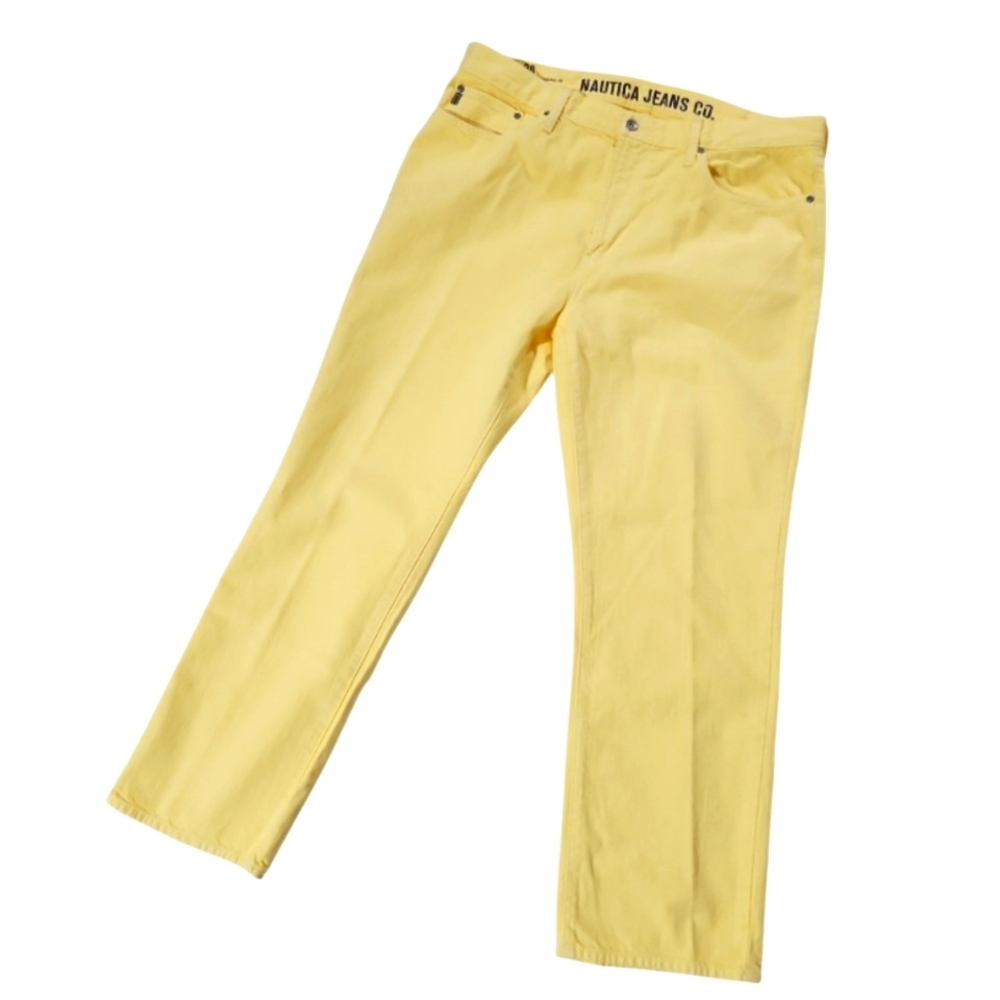 Nautica Men's Yellow Denim Jeans 5 Pocket Jeans 38X30